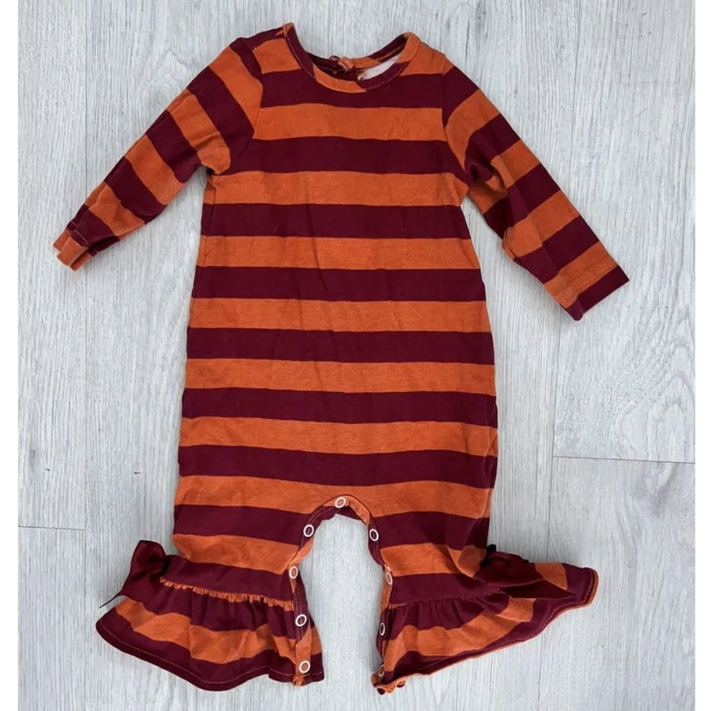 RicRac & Ruffles 3/6 pants romper Ruffle legs & bow *